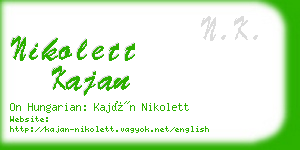 nikolett kajan business card